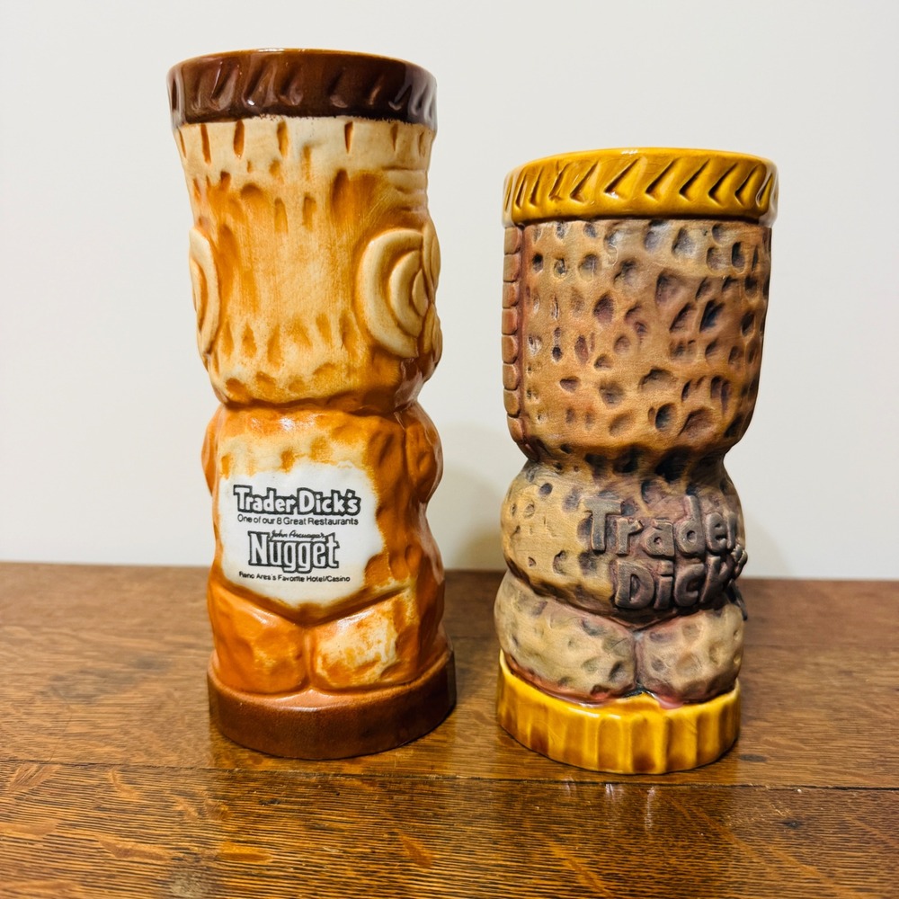 Lot of 2 Trader Dick's Nugget Casino Tiki Mugs Reno Nevada Vintage Barware - Picture 3 of 16